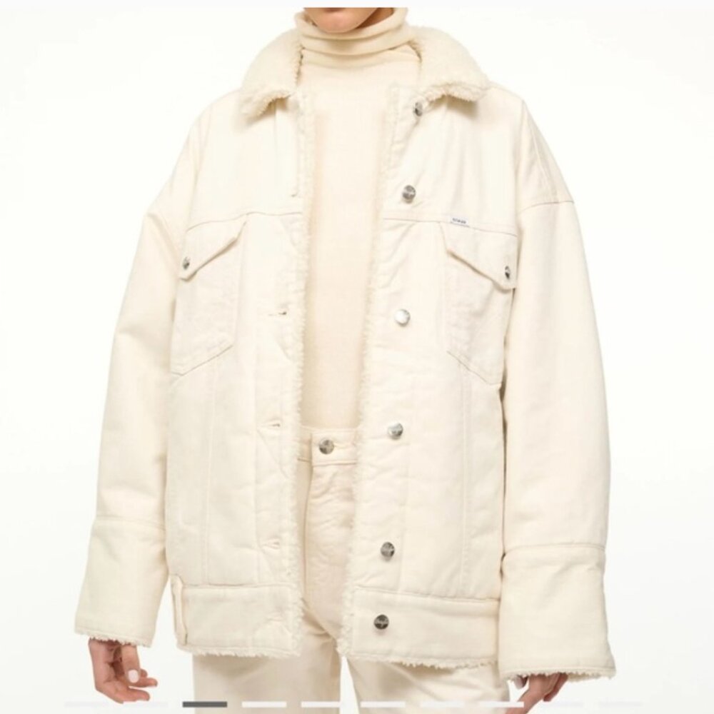 Staud x Wrangler Reversible Sherpa Denim Jacket